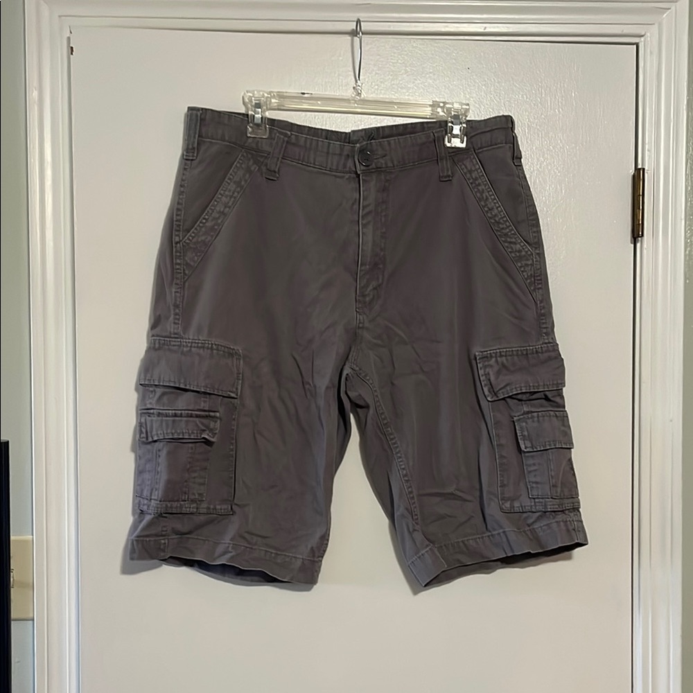 Gray Cargo Shorts with Belt Loops